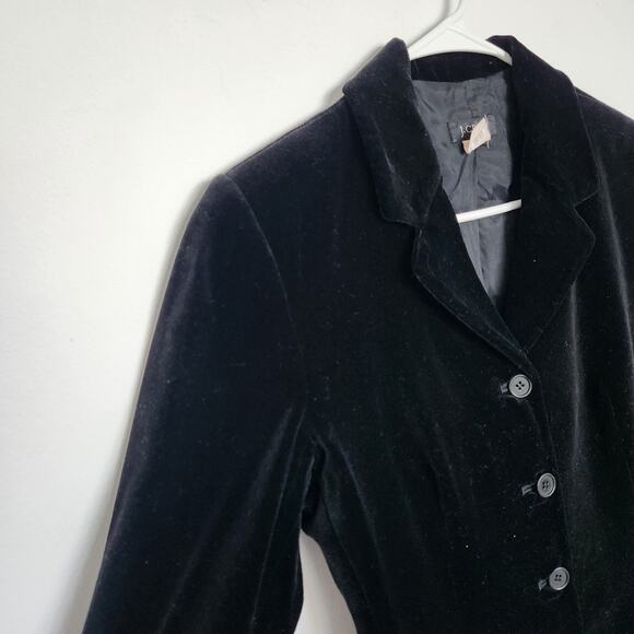 J. CREW Velvet Black Classic Blazer‎ 8 Preppy Retro Work Office Ivy Corpcore - Picture 4 of 6